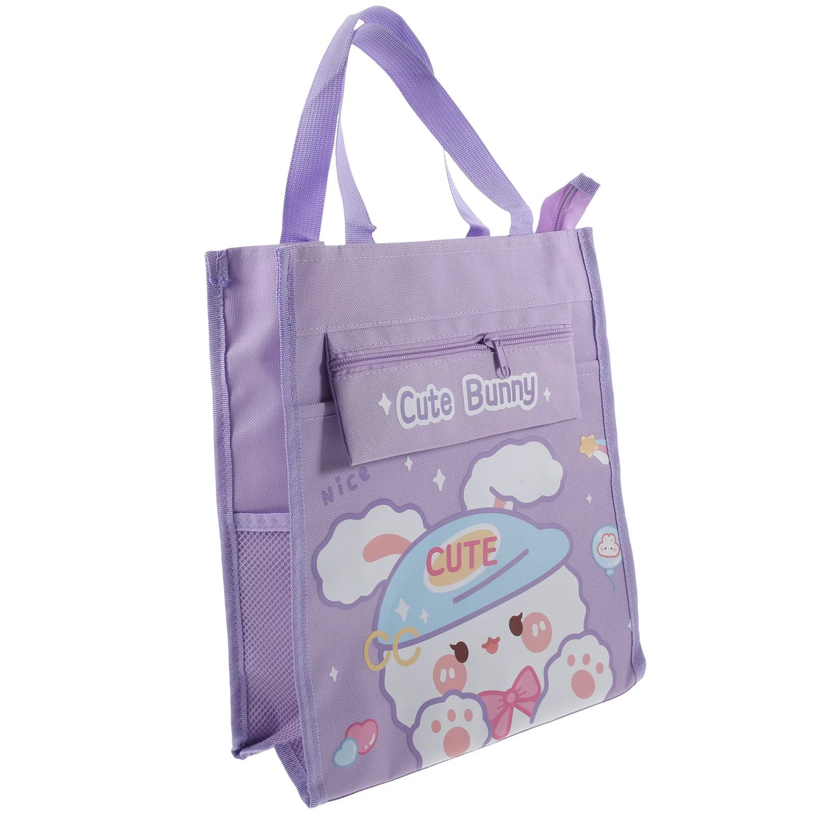 Tas Jinjing Siswa Kapasitas Besar Desain Kartun Anti Aus Kanvas PVC Pembawa Buku Genggam Penyimpanan Sekolah Gym Berkemah