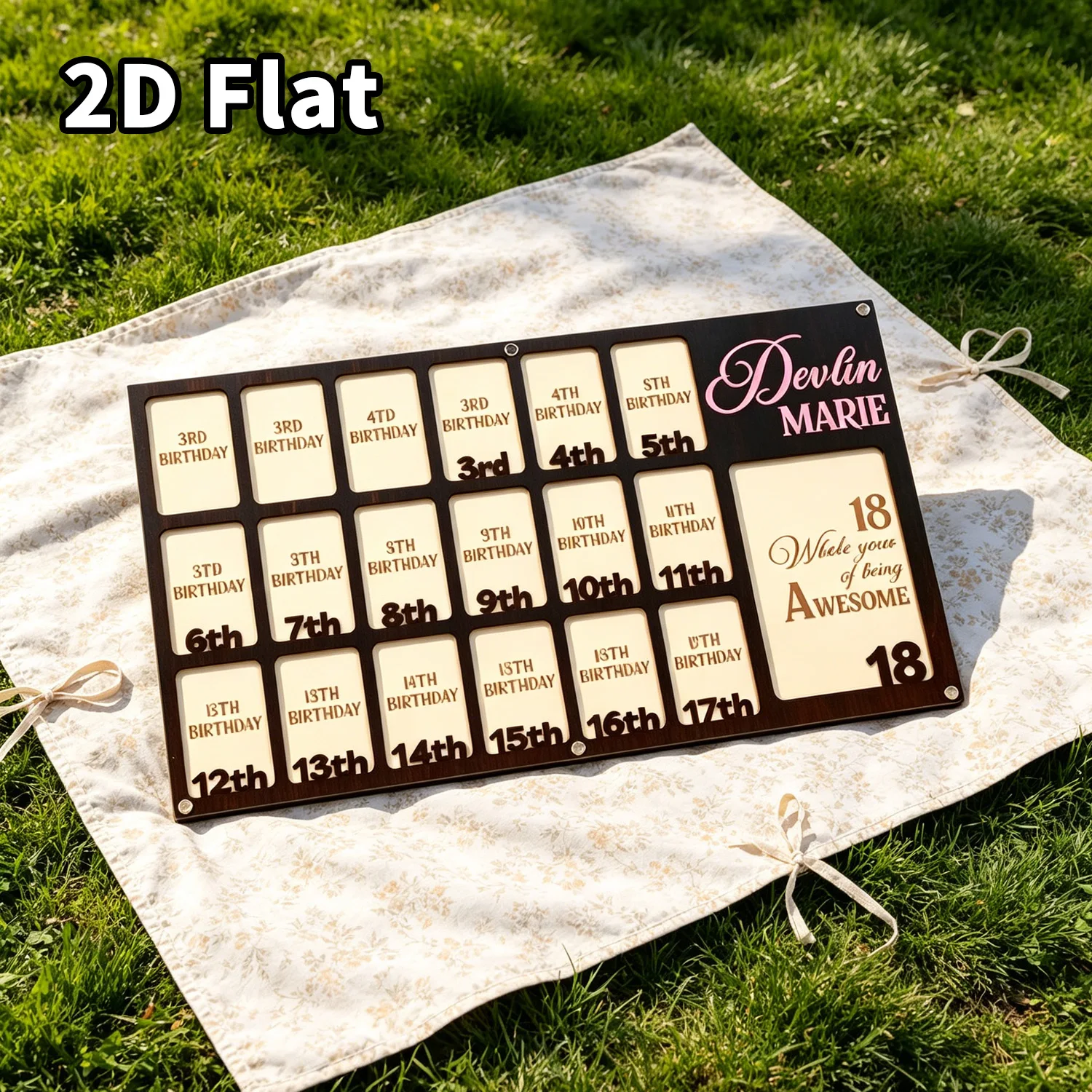 1Pc Custom Grade Photo Frame Wooden Plaque Sign,Home Room Office School Wall Decor,DIY Paintable,Nursery Birthday Wedding Gift view 2