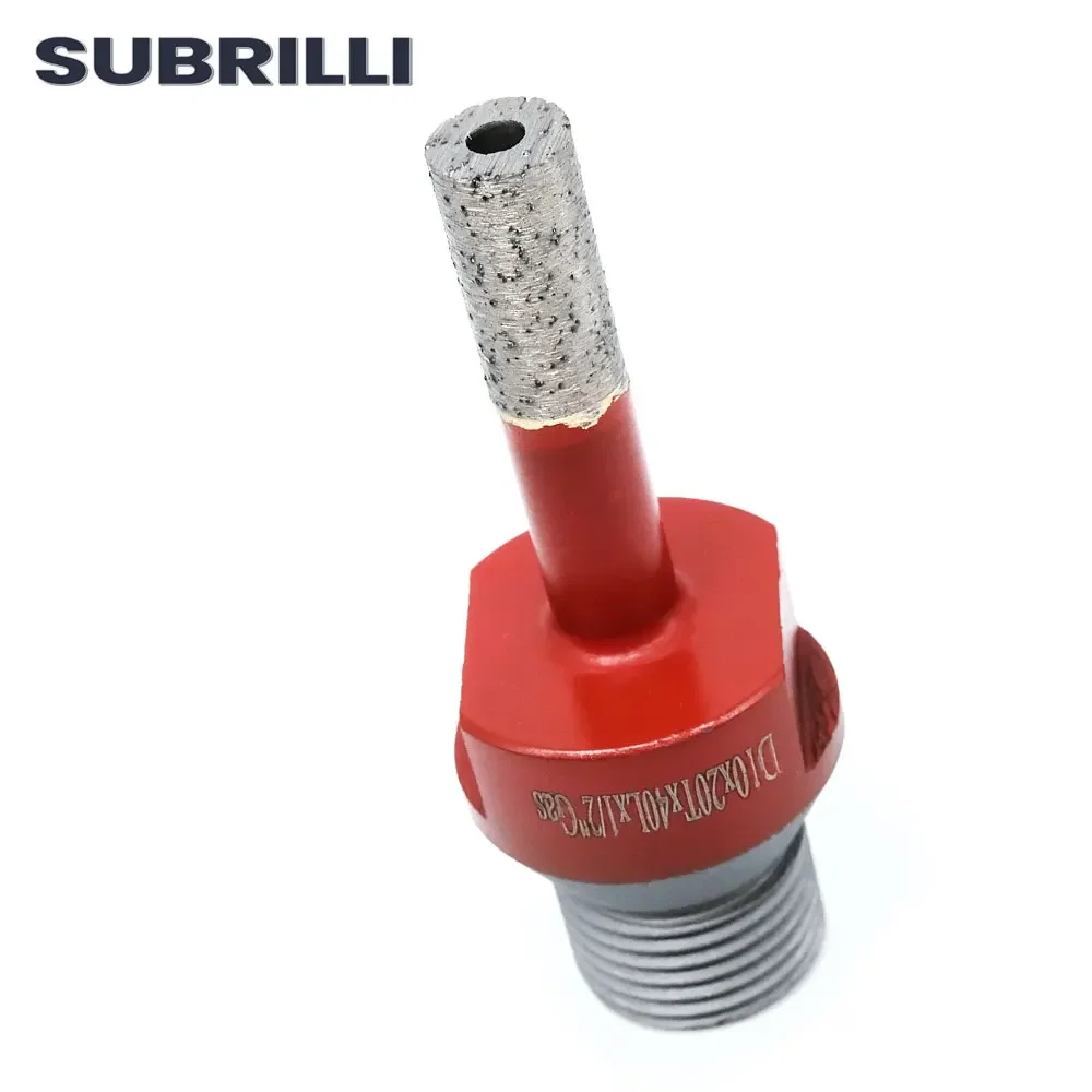 SUBRILLI Diamond Core Drill Bits 10mm Cnc Finger Milling Bit For Stone Granite Quartz Porcelain Countersink Drilling 1/2Gas