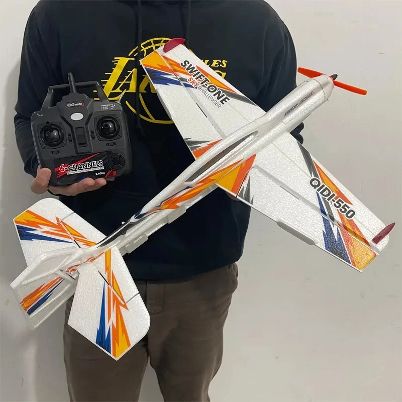 QIDI-550 3D RC Airplane 500mm Wingspan One-Key Hanging Stunt with 6-Axis Gyro Wind Resistant Flight Control RTF Aircraft