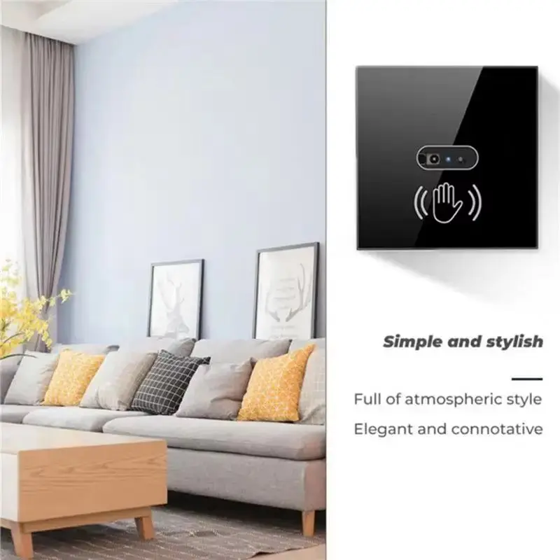 DT21 Smart Light Switch Infrared IR Sensor Glass Panel Wall Auto On Off No Touch for Home Office EU Plug