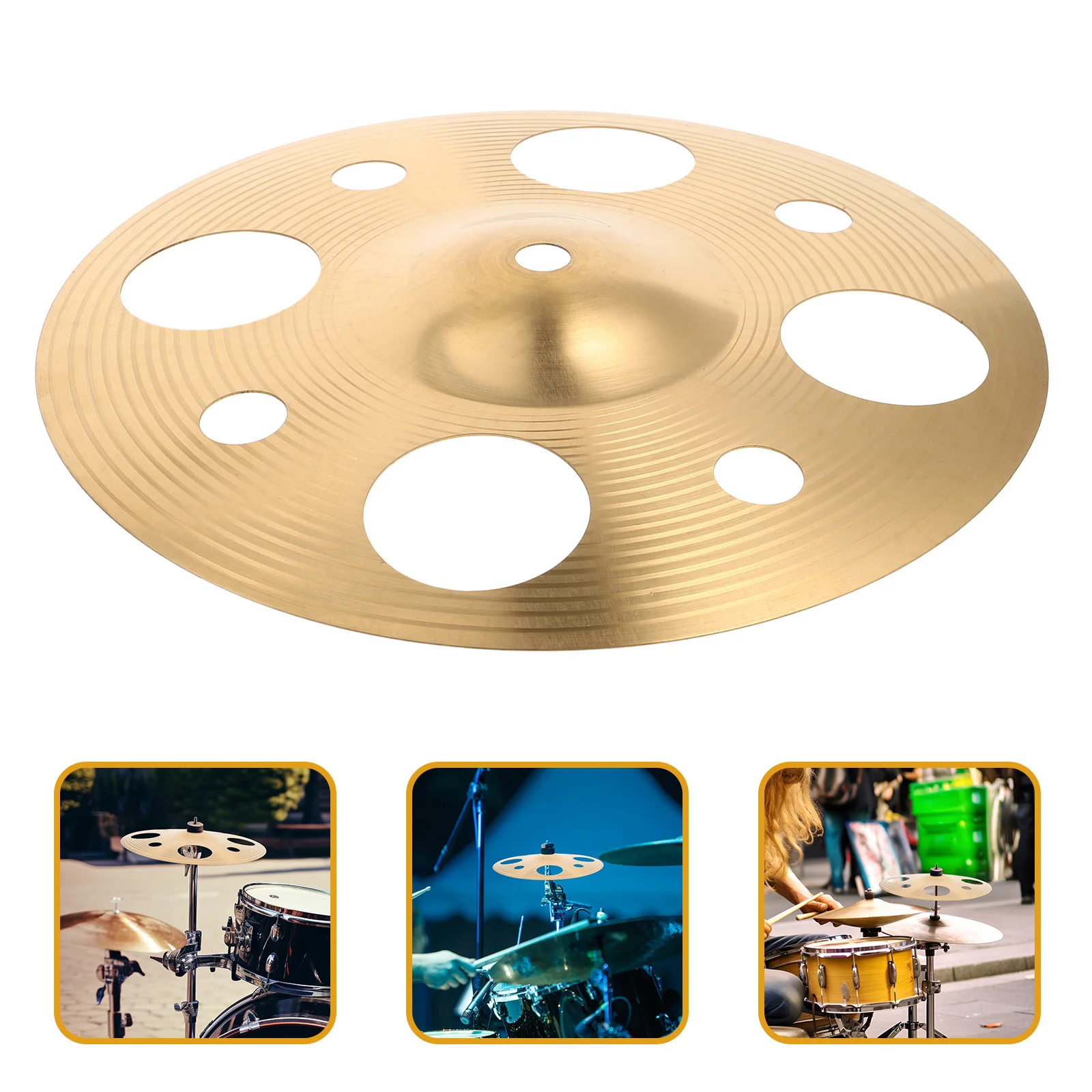 

Hand Cymbals 10 Inch Alloy Perforated Drum Cymbal Water Cymbal Effect Unique Design Enhanced Performance