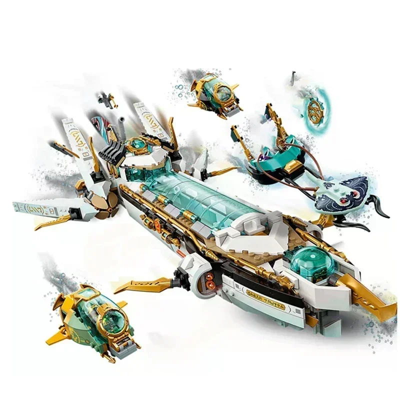 MOC 1218 قطعة هيدرو باونتي الغواصة الميكانيكية الفرعية سبيدر 71756 اللبنات تحت الماء باونتي الطوب النينجاسن نموذج الاطفال اللعب هدية #5