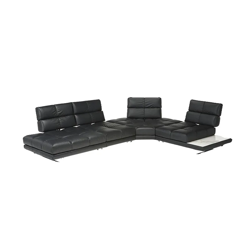 Leather sofa size apartment large villa living room corner sofa straight row leather sofa