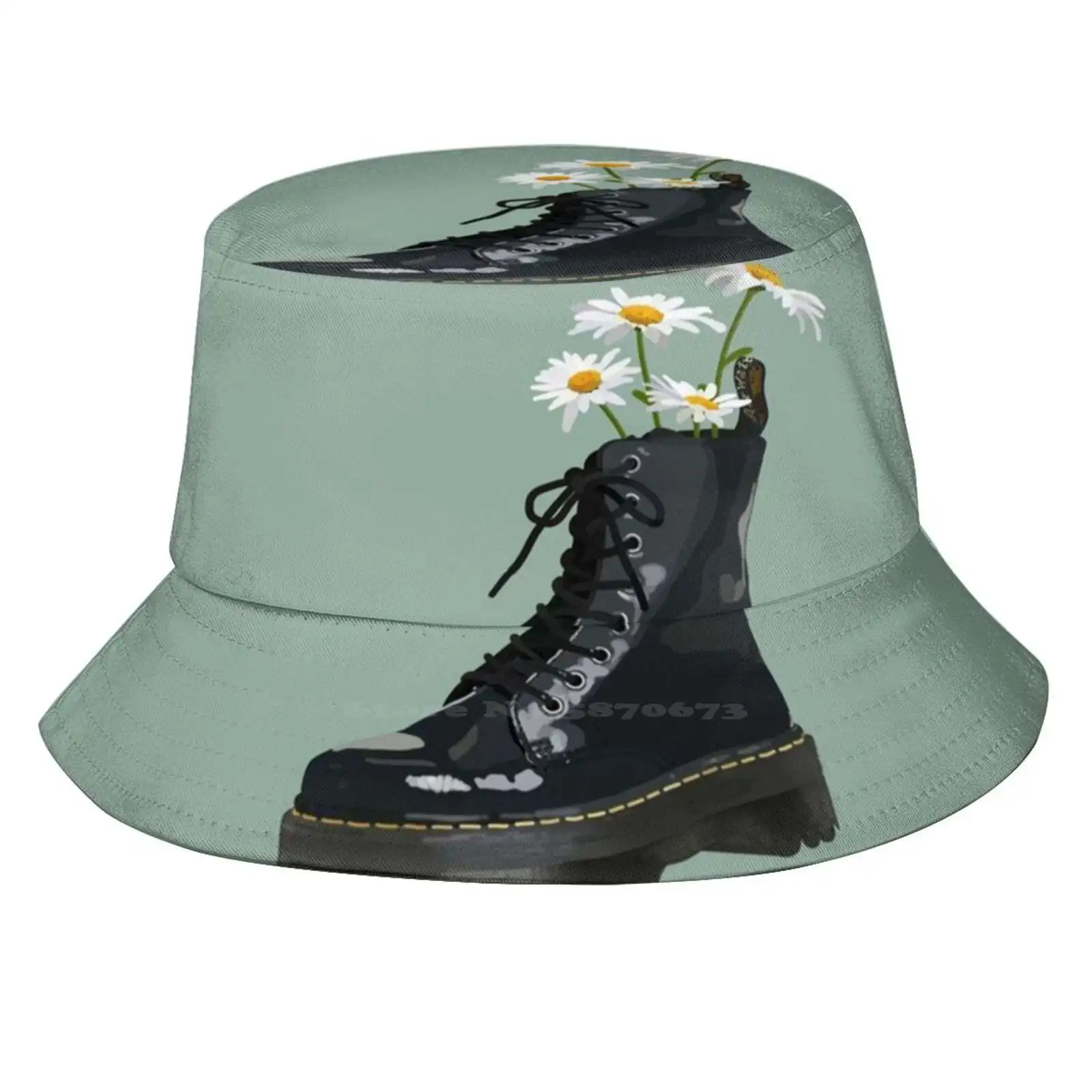 Boot With Flowers Outdoor Sun Fishing Panama Hats Flowers Nature Daisy Outdoor Shoes Boots Aesthetic Modern