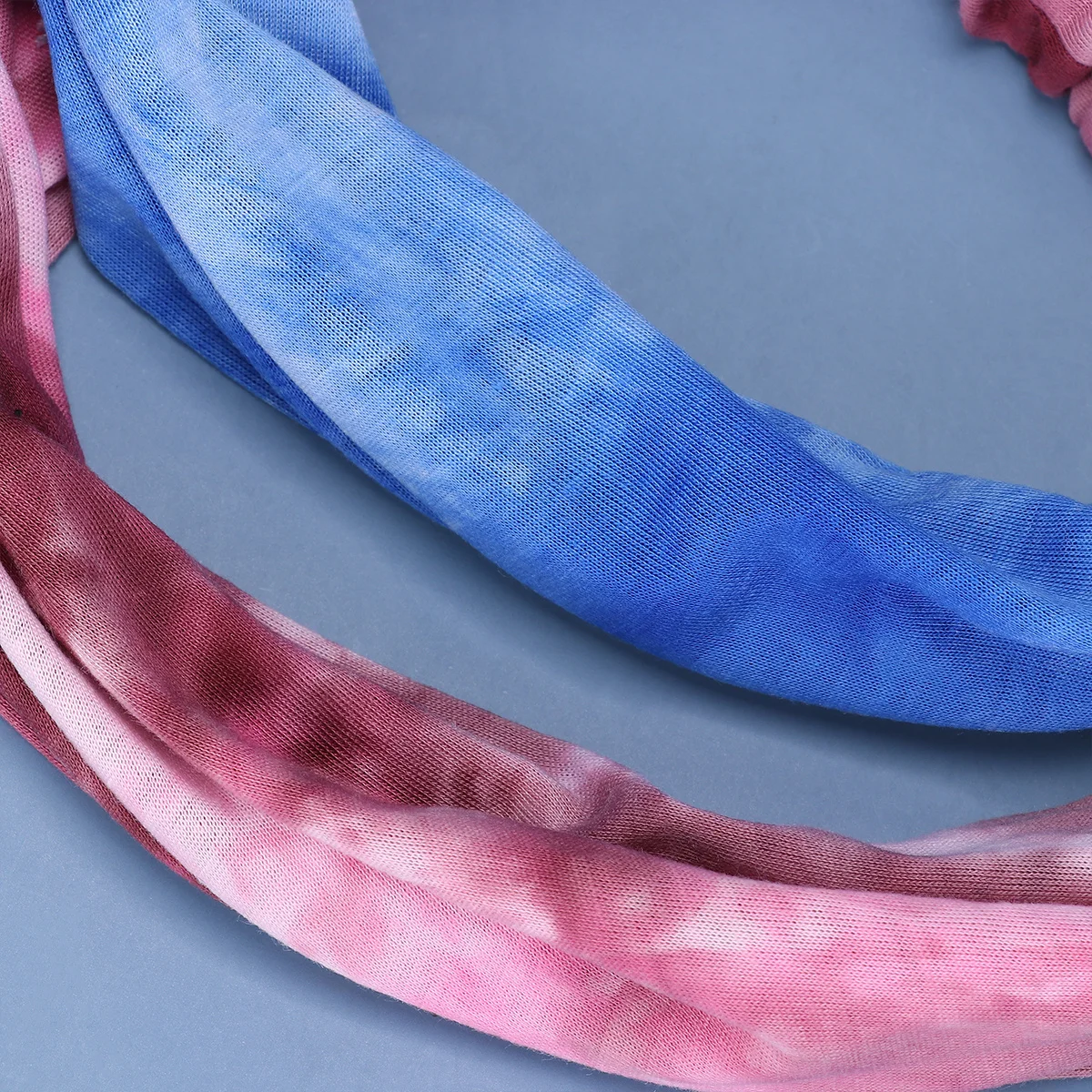 

2Pcs Tie-Dye Yoga Headbands Button Ear Care Breathable Fitness Scarf Pink Blue Stylish Sport Headscarves for Women Men