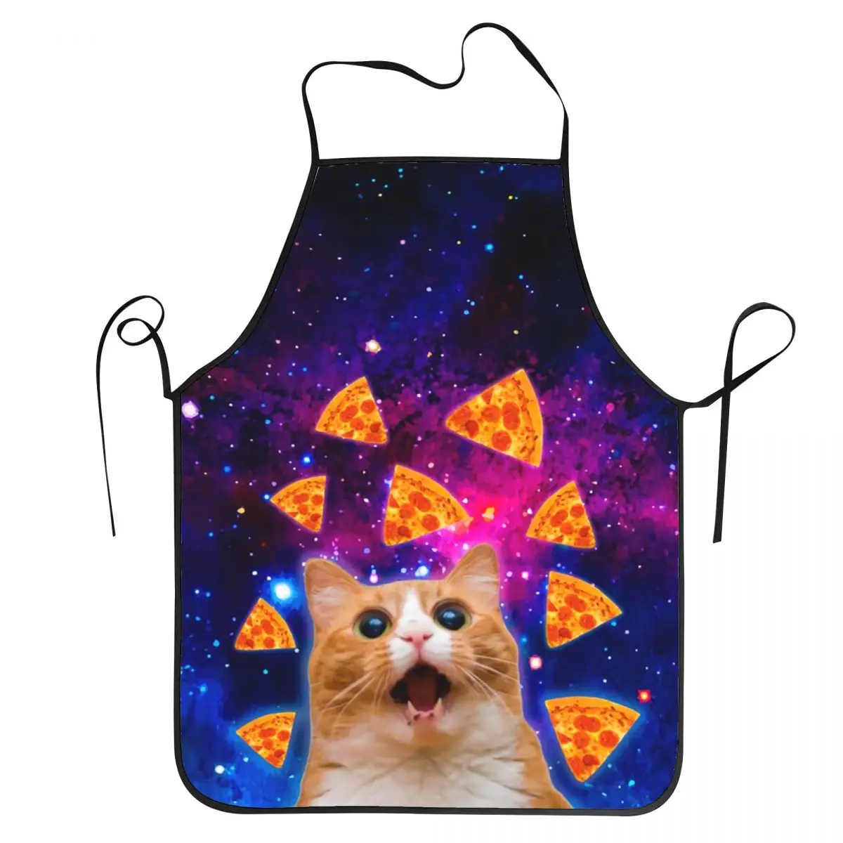 Funny Funny Pizza Cat Bib Apron Men Women Unisex Kitchen Chef Kitten Lover Tablier Cuisine for Cooking Baking Gardening