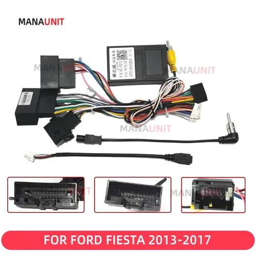 Imagen 1 del producto Para Ford Fiesta 2013-2017 adaptador de arnés de 16 pines reproductor Android Cables estéreo Multimedia Canbus Canbox DVD Radio GPS cable de alimentación