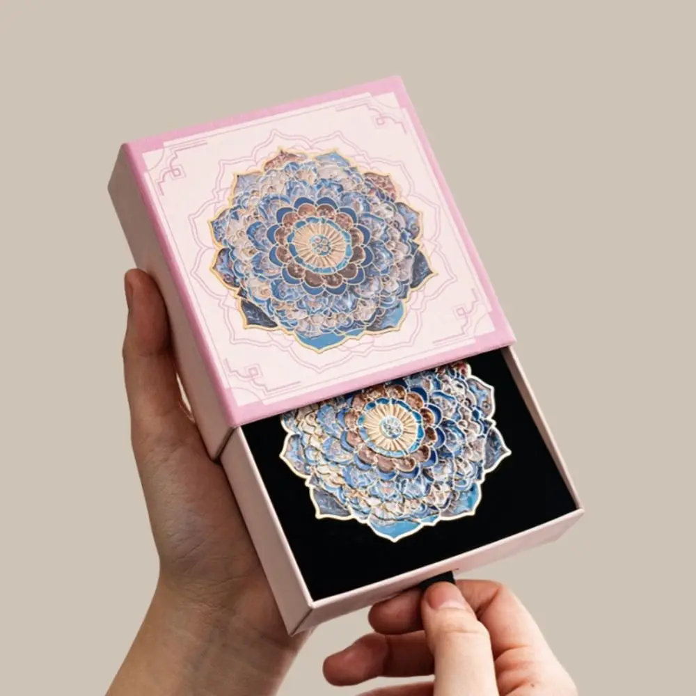 Dunhuang Exquisiter chinesischer Stil Spiegel Kupfer Quaste 3D Blume Make-up Spiegel Runde Form Make-up-Tool Kosmetikspiegel Geschenk