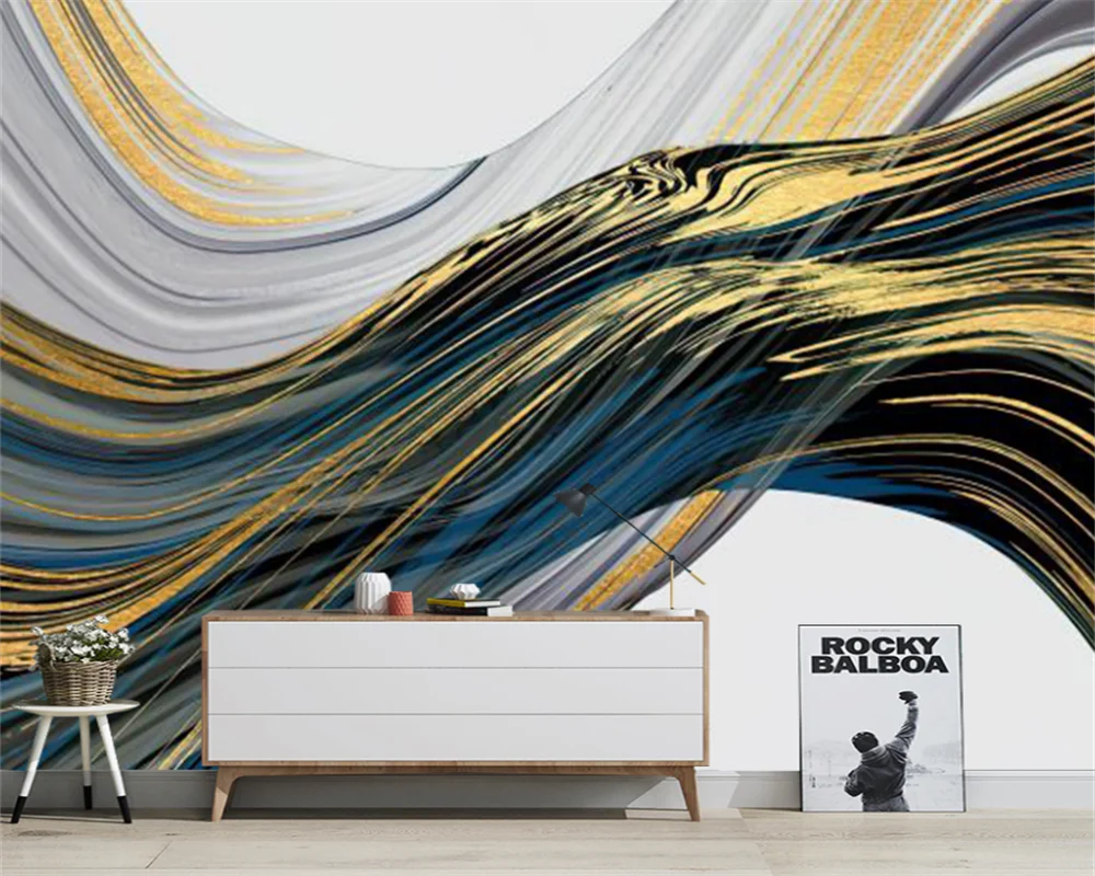 beibehang papel de parede Custom Nordic hand-painted abstract lines light luxury art living room bedroom TV background wallpaper