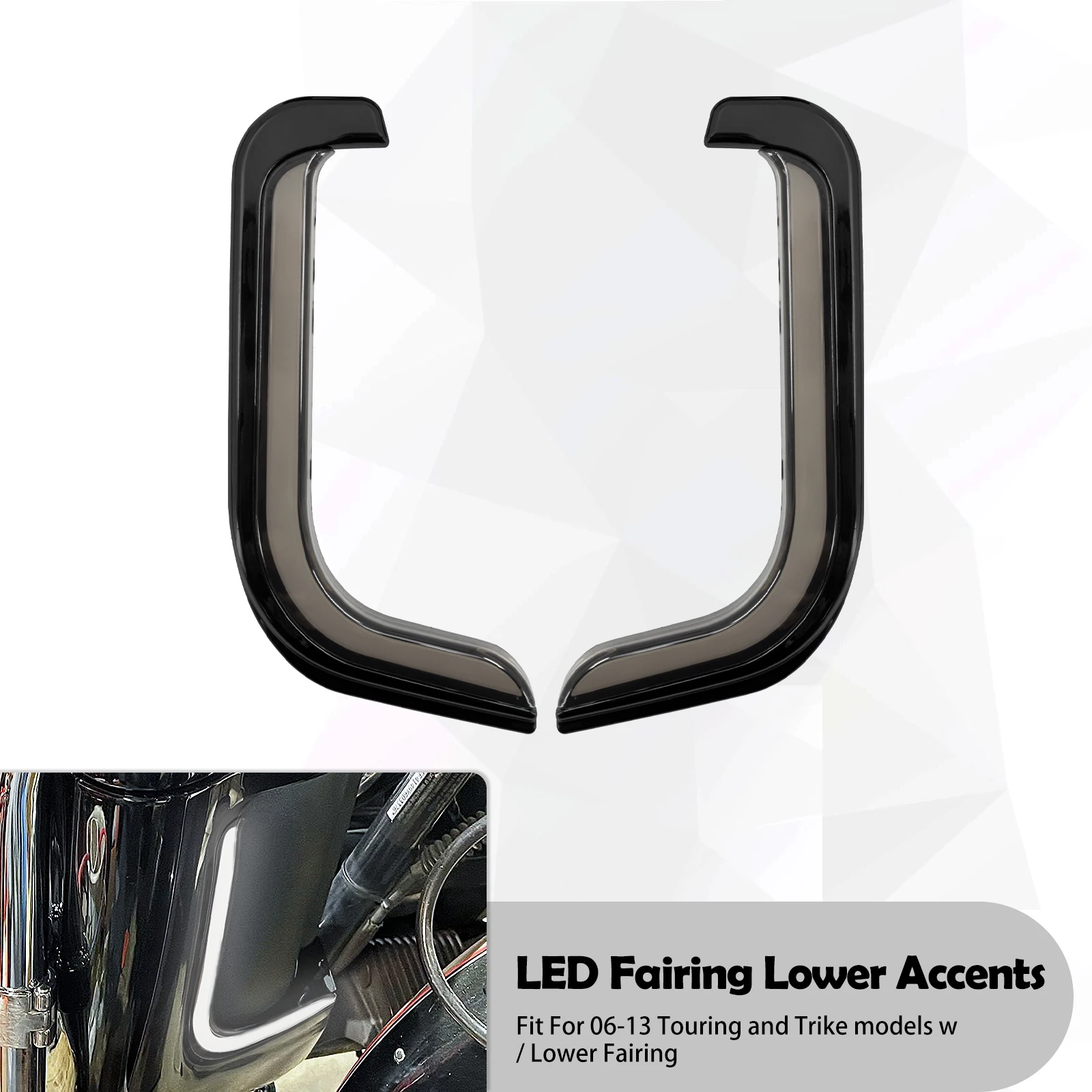 Motorcycle Fairing Lower Grills LED Lights Turn Signal Running Lamp For Harley Touring Street Electra Glide Road King 1996-2013