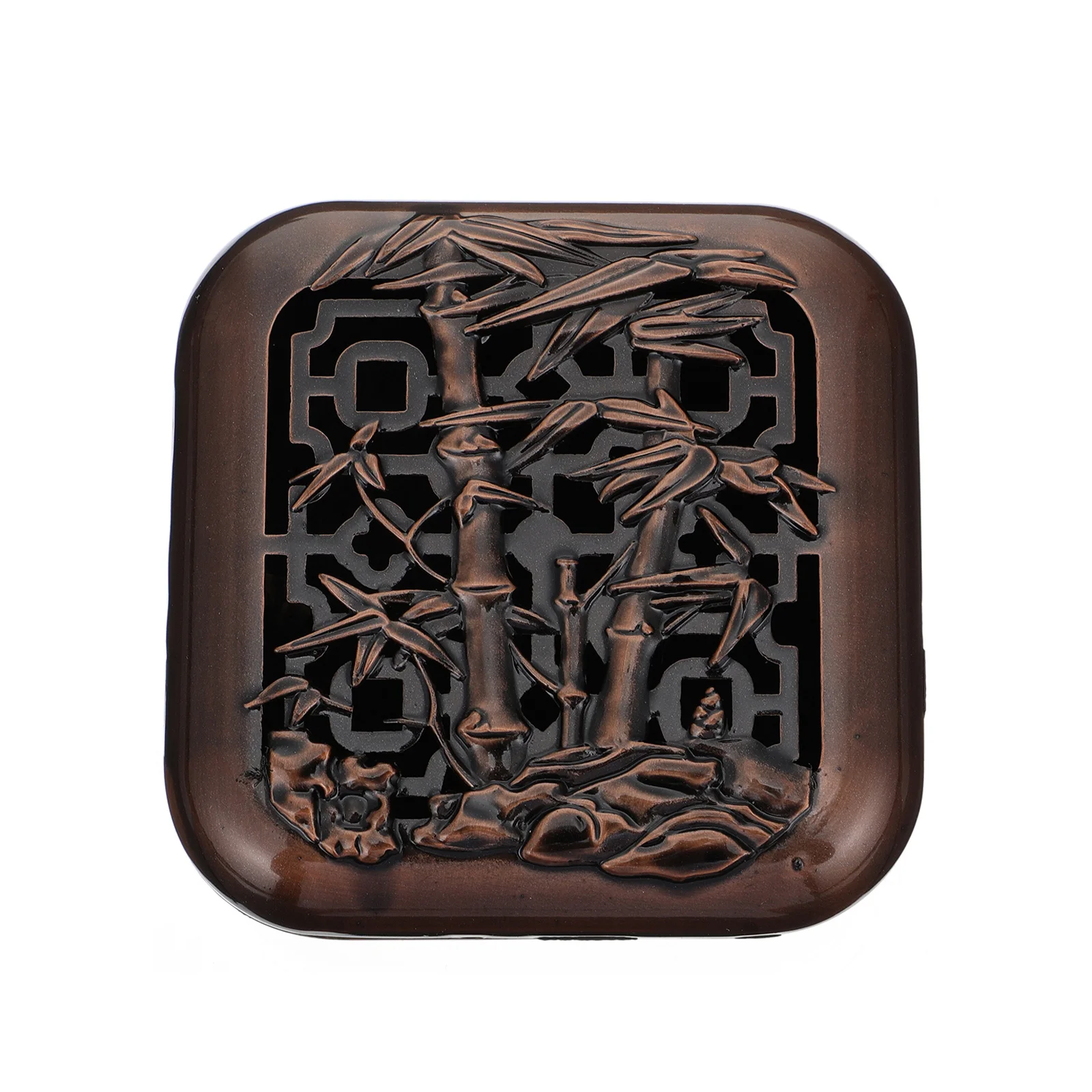 

1Pcs Zinc Alloy Incense Burner Retro Carved Aromatherapy Furnace Compact Desktop Holder for Home Office Incense Burner