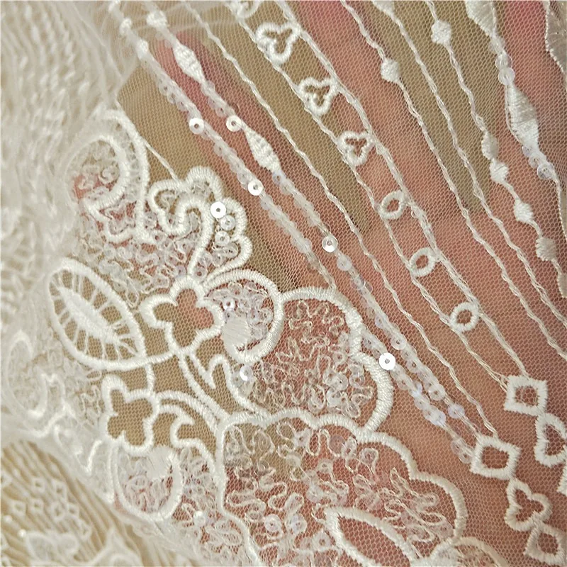 جديد مخطط الدانتيل والتطريز الترتر شبكة DIY اليدوية ستائر الباب ، لوازم فستان الزفاف ، الملابس اكسسوارات الديكور