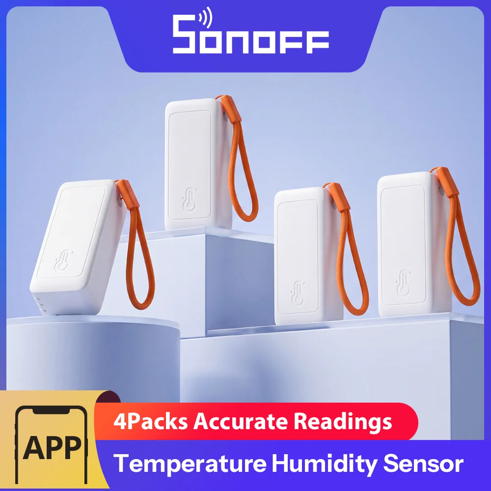 SONOFF Zigbee Temperatursensor Feuchtigkeitsmesser Smart Home Automation Kompatibel mit Alexa Google Home 4er-Pack für Alexa Google