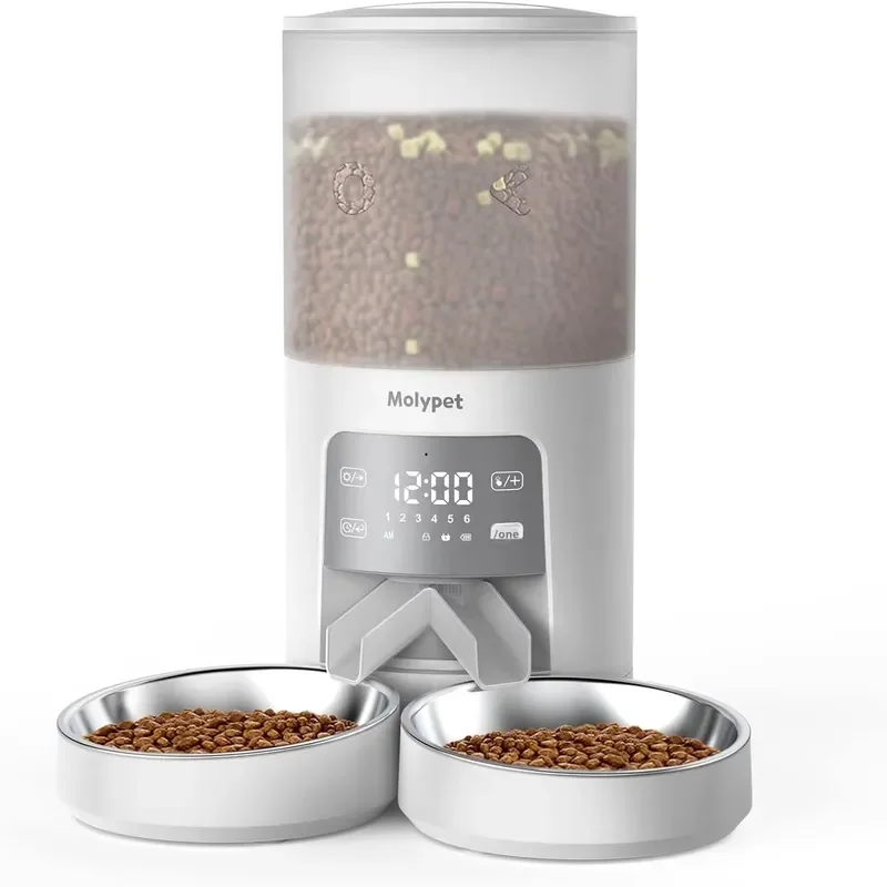 Automatic Pet Food Dispenser 3L 4L 6L Large Capacity Timed Feeder for Dogs Cats Removable Single Double Bowl Smart Control
