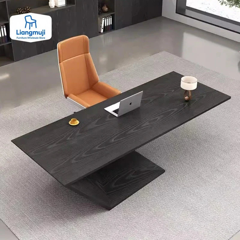 Cadeira de mesa executiva de trabalho designer asthetic conferência mesa de escritório estudo escrita mesa preta para computador escritório em casa