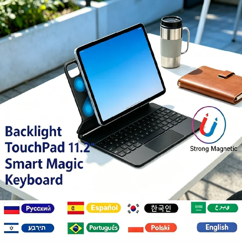 

Luxury Smart Cover Backlit TouchPad Magic Keyboard for IPad A16 11 Universal 10th Gen 10.9 11th Gen IPad