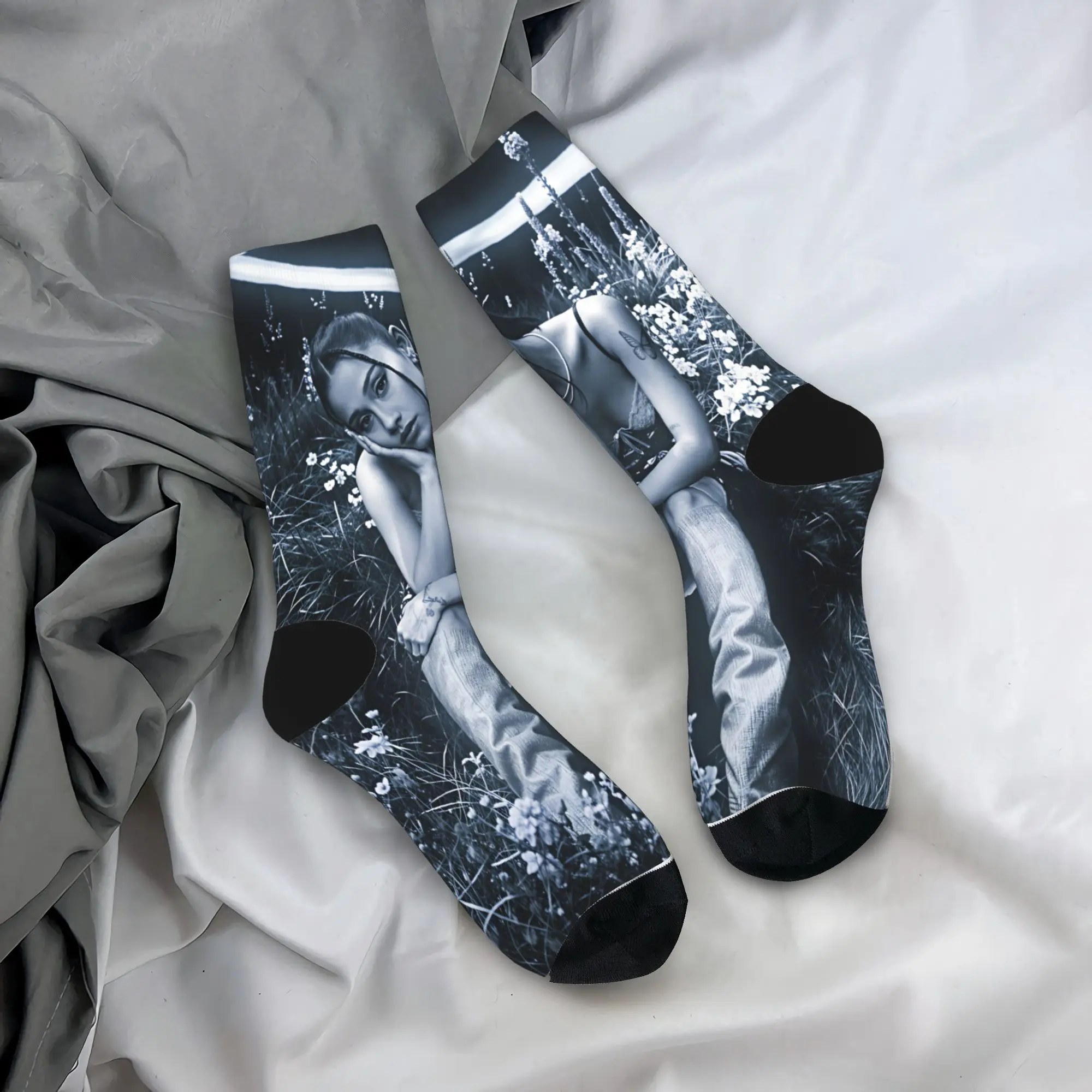Herrensocken Arianas Grande Strümpfe Rutschfeste Warme Weiche Socken Herbst Casual Grafik Radsocken