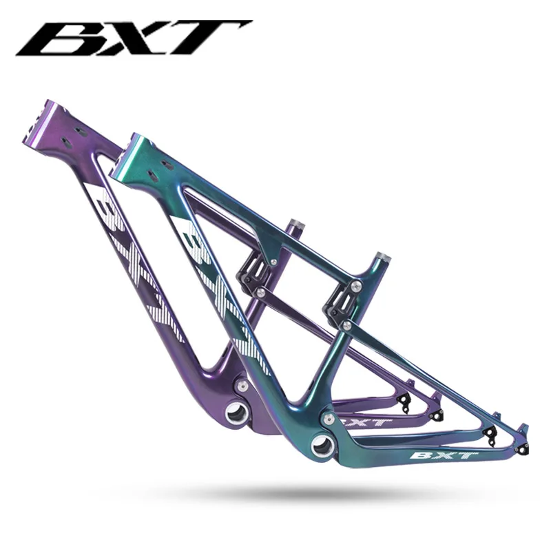 

BXT 29er Carbon MTB Frame Full Suspension Bike MTB Frame Max Tire Size 2.3”/2.35” Boost Carbon Suspension Bicycle Frame