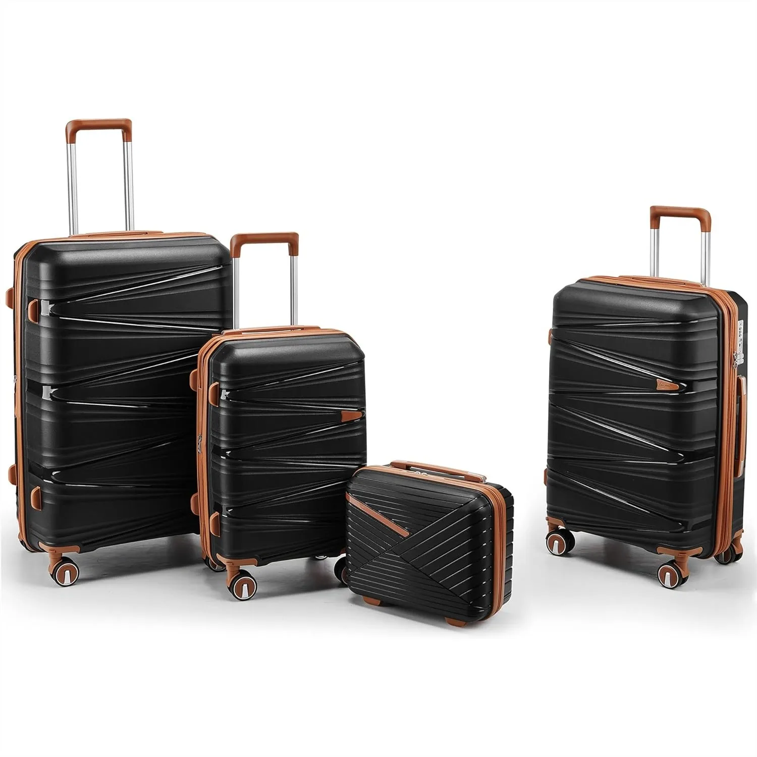 

4 Piece Luggage Set PP Hardshell Expandable Suitcase with TSA Lock and Detachable Wheels