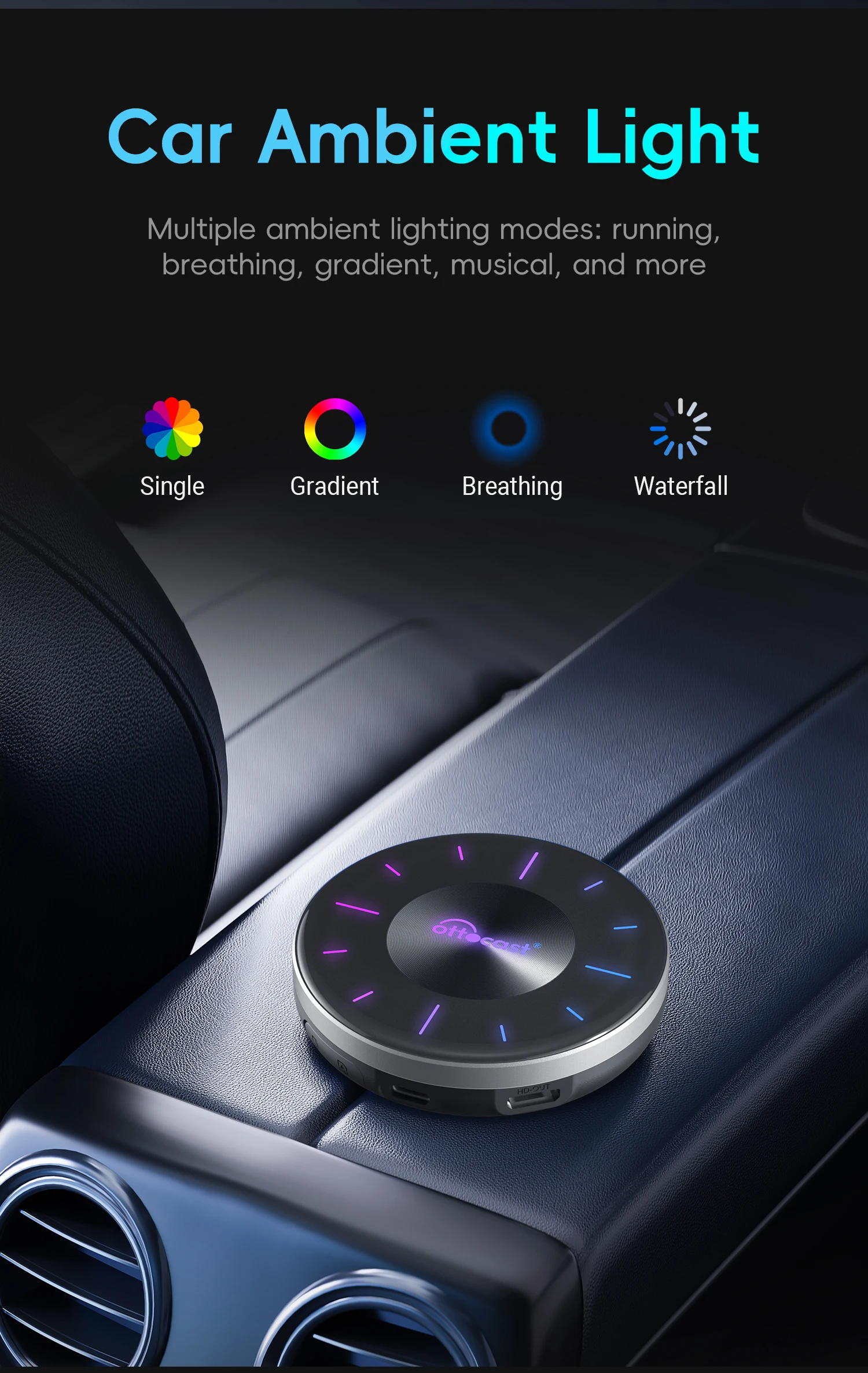 OTTOCAST P3 Otto AI Box CarPlay AI Box Kabelloses Android Auto Smart TV Box Auto-Zubehör für Benz Audi Kia Hyundai VW Toyota – Detail 9