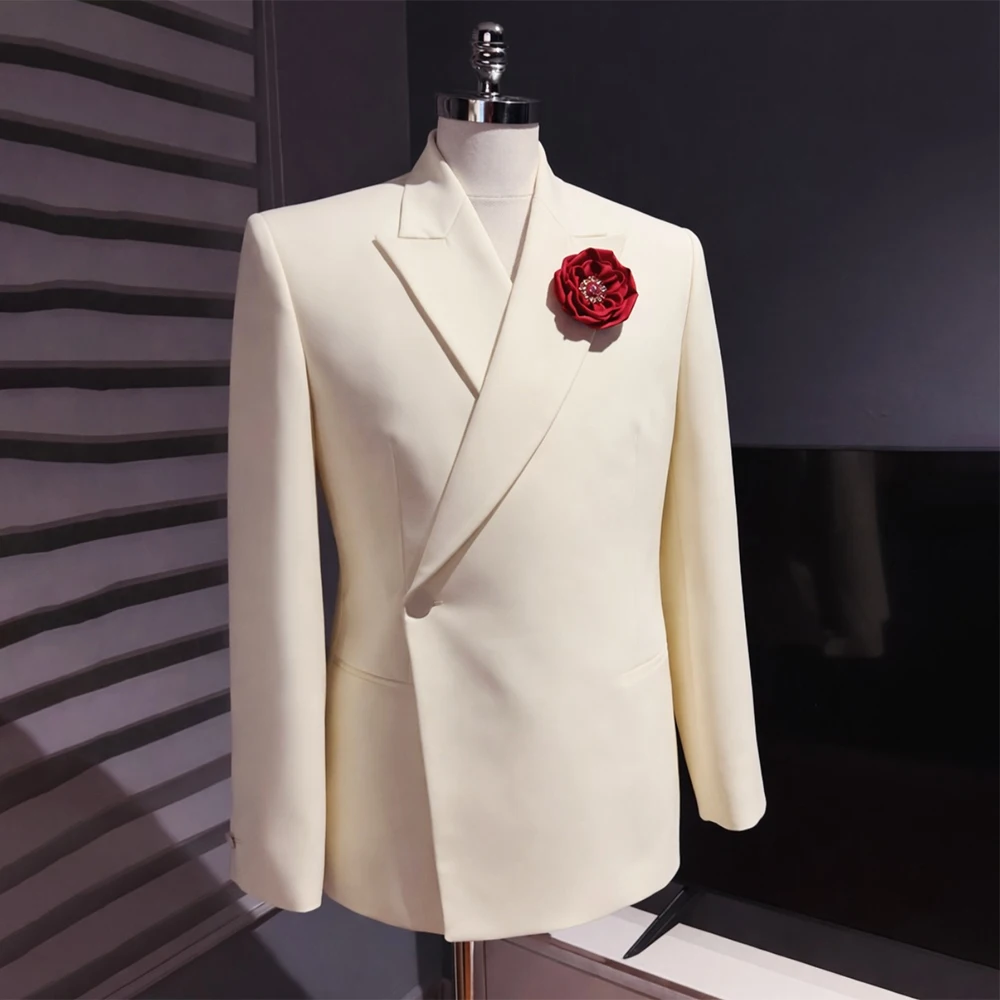 

Formal Solid Color Men's Suits Blazer 2026 Luxury One-Button Slim Fit Regular Length 2 Piece Jacket Pants Wedding Full Sets