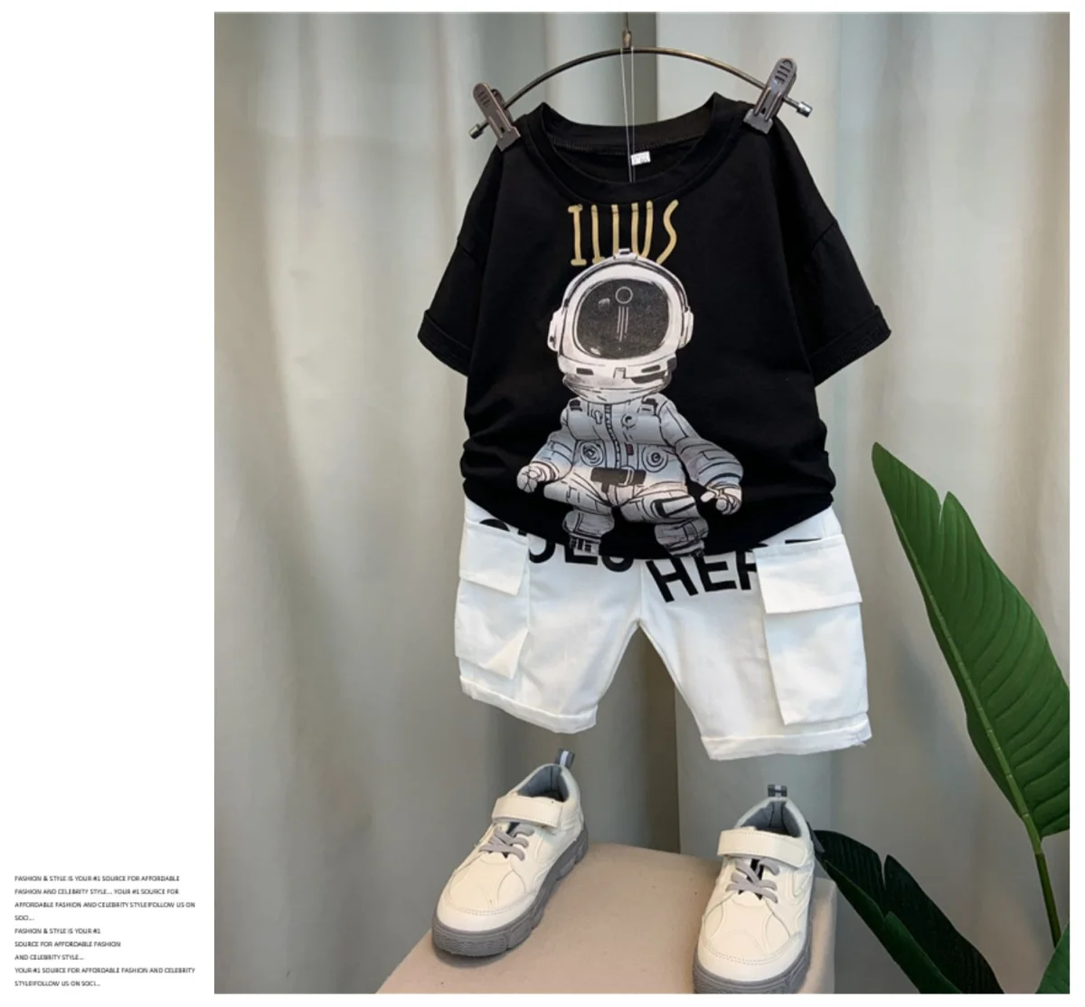 Children\'s Set New Boys Baby Summer Thin Cartoon Short sleeved T-shirt Shorts Two piece Set Kids Clothing Suit