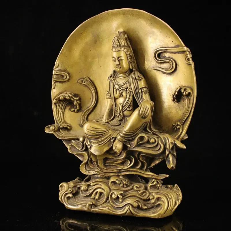 Old Tibet Buddhism Temple Bronze Free Guanyin Kuanyin Buddha Bodhisattva Statue