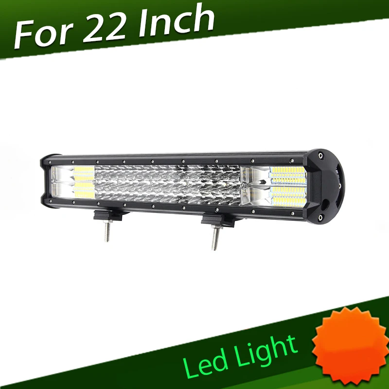 

22 Inch Straight 12V LED Light Bar Suitable for Offroad Car Truck SUV Flood Spot Combo Bumper 3 Row Led Light Bar