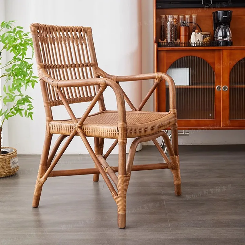 Rattan Bar Chair Plant Rattan High Stool Backrest Dining Chair Nakajima Bar Stool