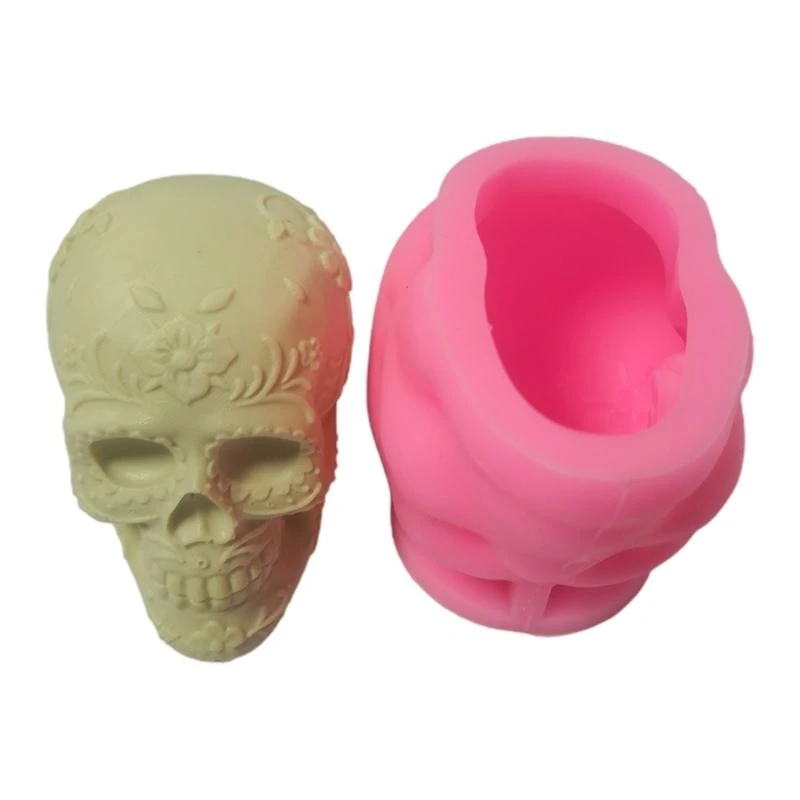 

Small Size Flower Skull Silicone Mold for DIY Decoration Making Soap Melt Resin Polymer Clay