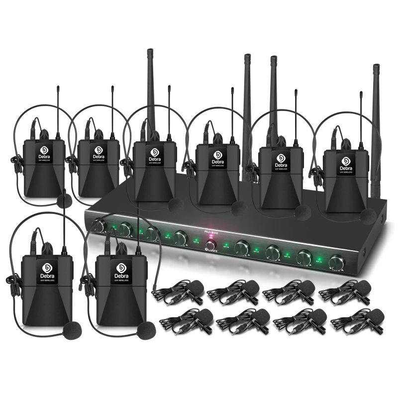 

Wireless Microphone System Handheld/Lavalier/Headset Mic for Karaoke Conference Presentation