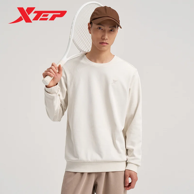 Xtep Pullover Hoodie For Men 2024 Autumn Comfortable Soft Sweatshirt Leisure Athletic Outdoor Long sleeves Tops 876329930155