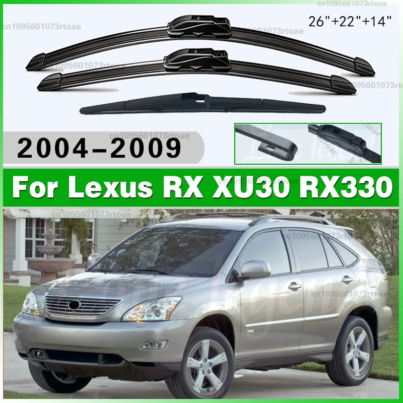 Front- und Heckwischerblätter Windschutzscheiben-Zubehör Auto-Wischer 2004 Für Lexus RX MK2 XU30 RX300 RX330 RX350 RX400h 2004 - 2009 2008