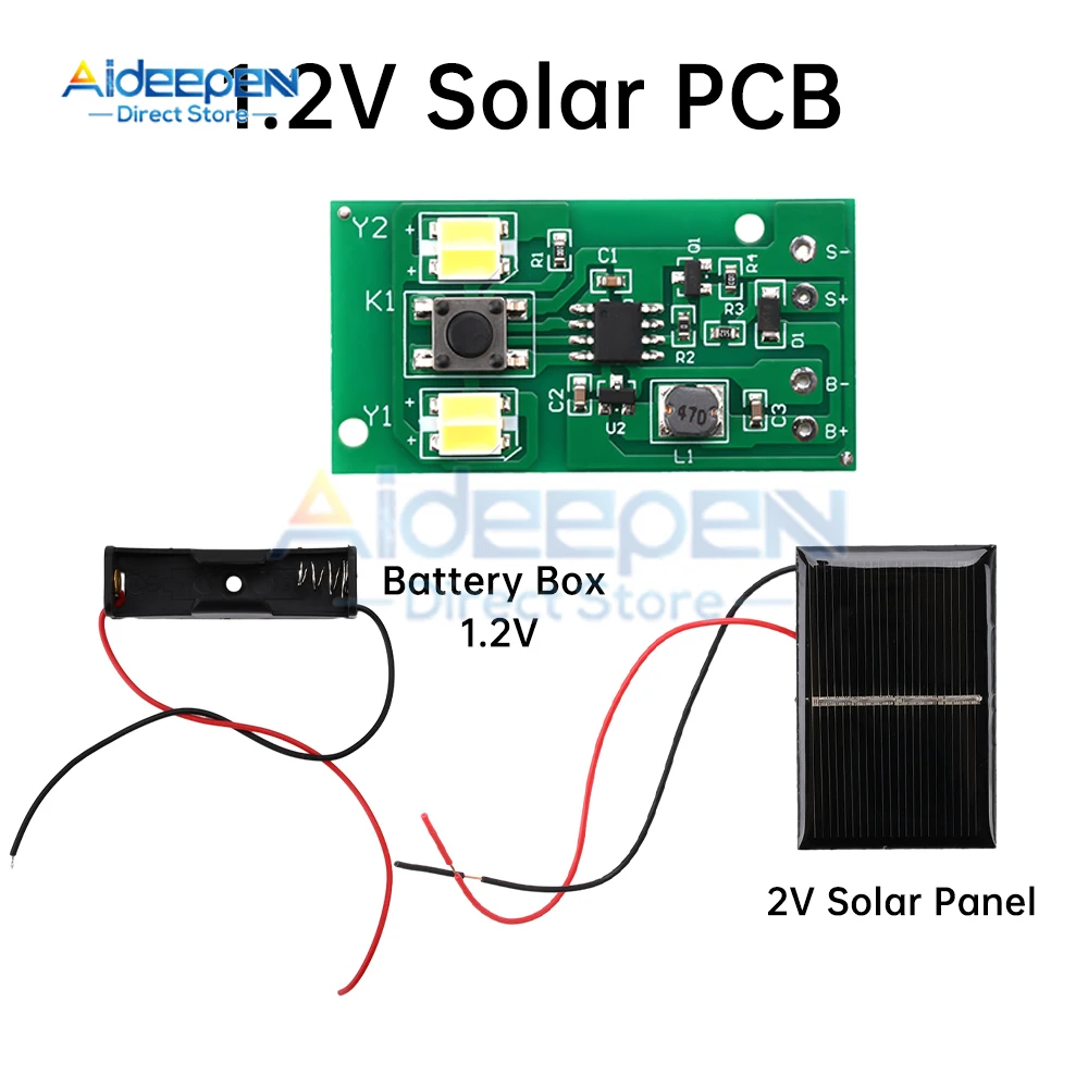 1.2V Solar Ceramic Lamp Circuit Control Board Strong Ornamental Lantern Light Control Circuit Board for Outdoor Garden Light