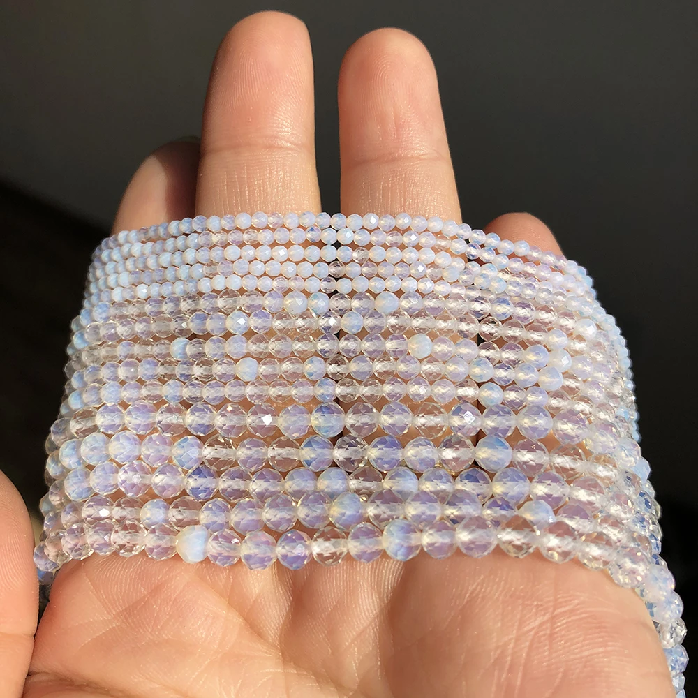 Natuursteen Facet Kleine 2 3 4 mm Taille Kralen Groen Zaad Crustal Quartz Jades Spacer Kralen voor Sieraden Maken DIY Armband