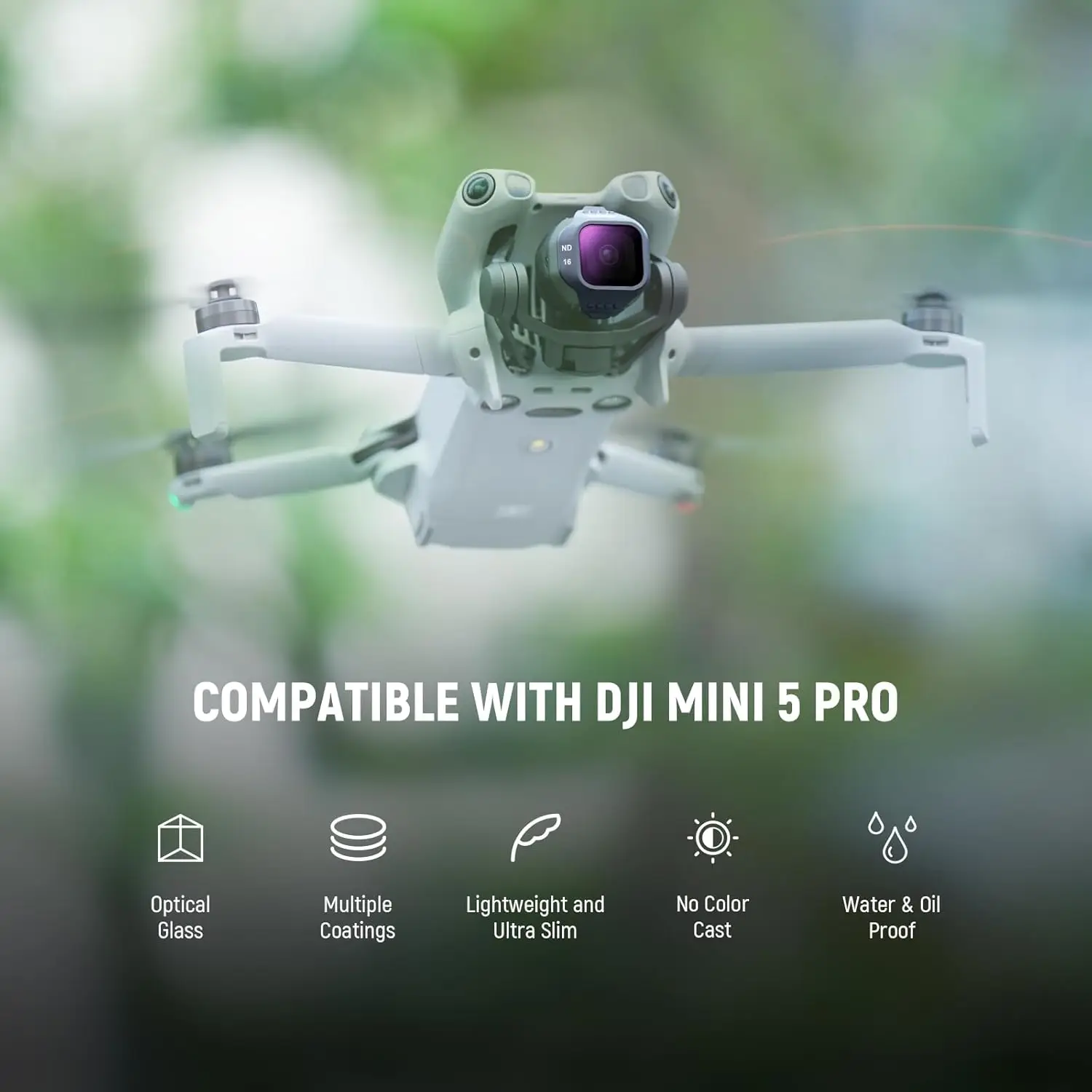 Zestaw filtrów NEEWER CPL ND do DJI Mini 5 Pro (CPL/ND8-ND128), filtr polaryzacyjny okrągły z mocowaniem na zatrzask, filtr soczewki o neutralnej gęstości — zdjęcie produktu 2
