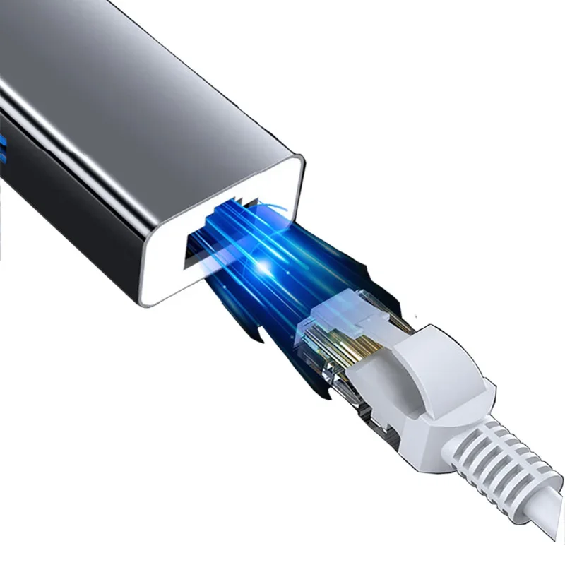 TYPE-C ke RJ45 kartu jaringan Gigabit 3.0 HUB Laptop jaringan eksternal Port Macbook stasiun Dok