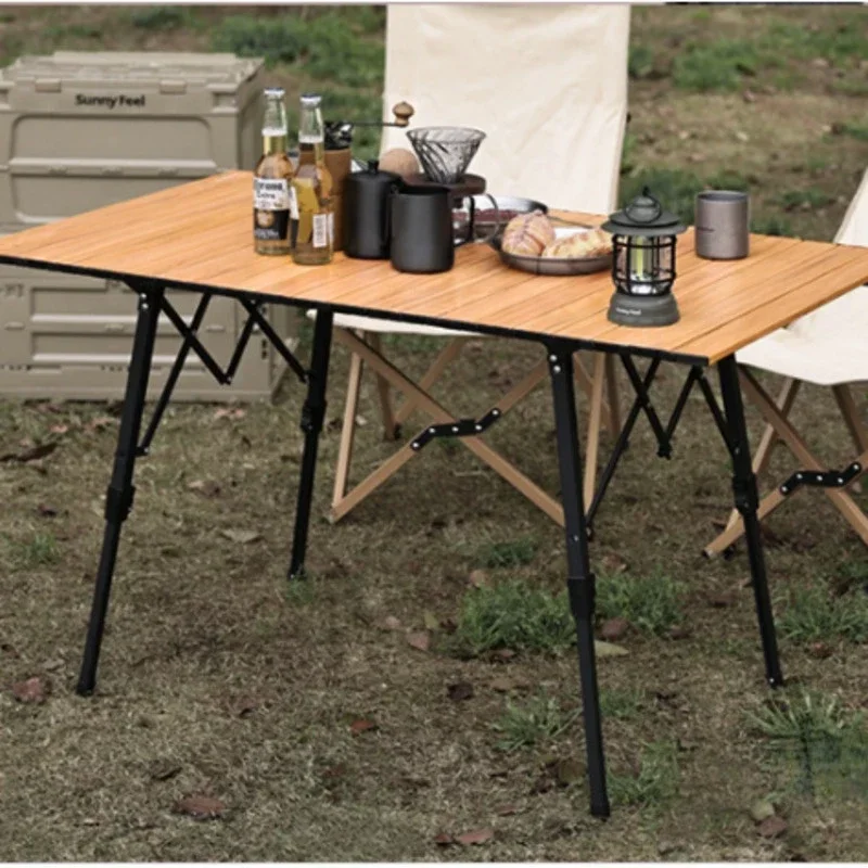 Lightweight Aluminum Camping Table,Telescopic Folding Design,Stable Garden Furniture for Outdoor Use, Convenient Portable Table