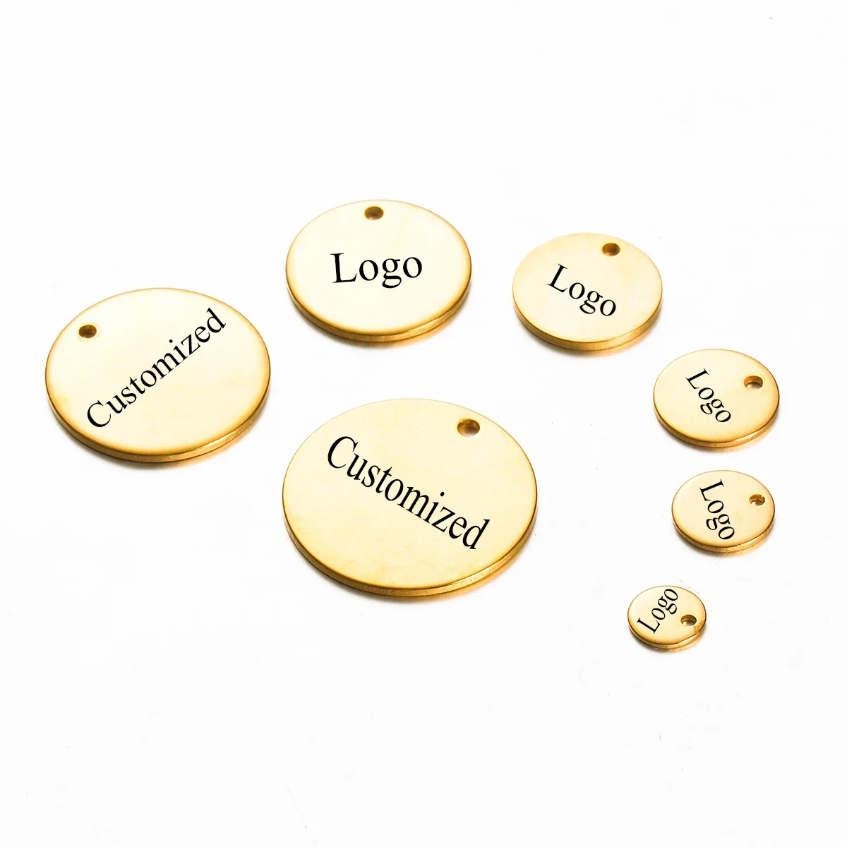 20 Stück/Set Personalisierte Anhänger 6mm/8mm/10mm/12mm/15mm/18mm/20mm Edelstahl Runde Charms für DIY Schmuckherstellung 20 Stück/Packung – Detail 2