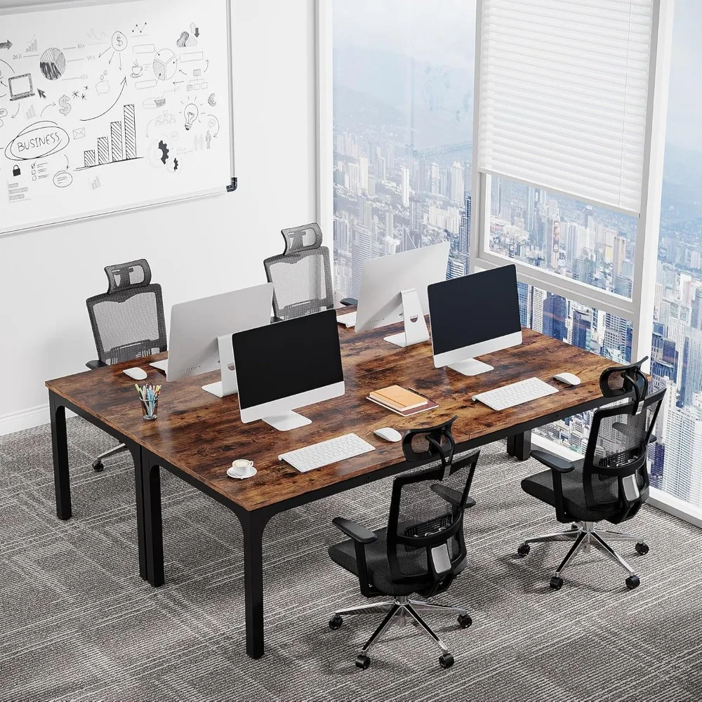 6.5 FT Conference Room Table, 78.74" W X 27.56" D Large Office Conference Table, Modern Seminar Meeting Table for Boardroom