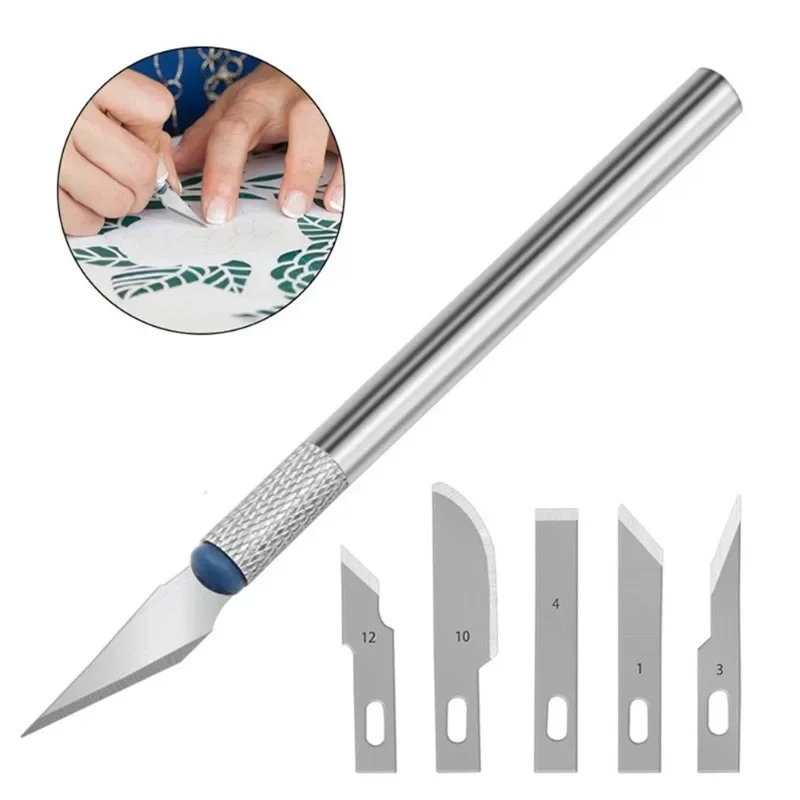 13Pcs Metal Carving Knife Pen Style Art Seal Cutting Manual Combination Paper Cuttings Non-Slip Gadget DIY Precision Repair Tool