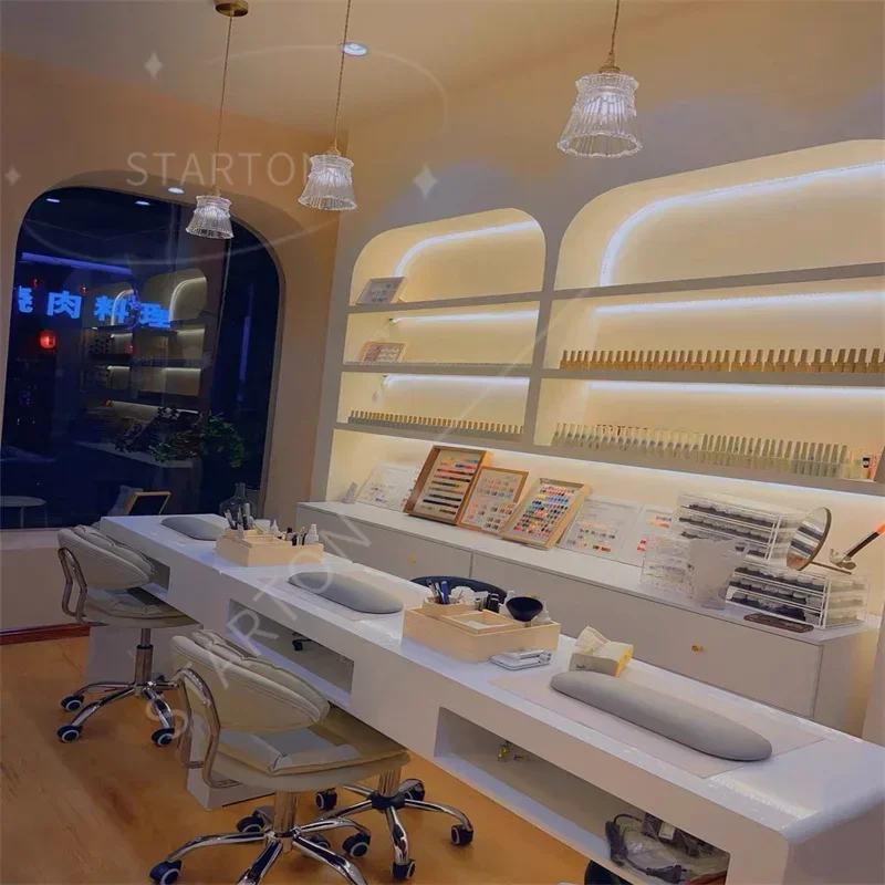 Workstation Design Organiser European Nail Desk Luxury Nordic Tavolo Manicure Professionale Furniture
