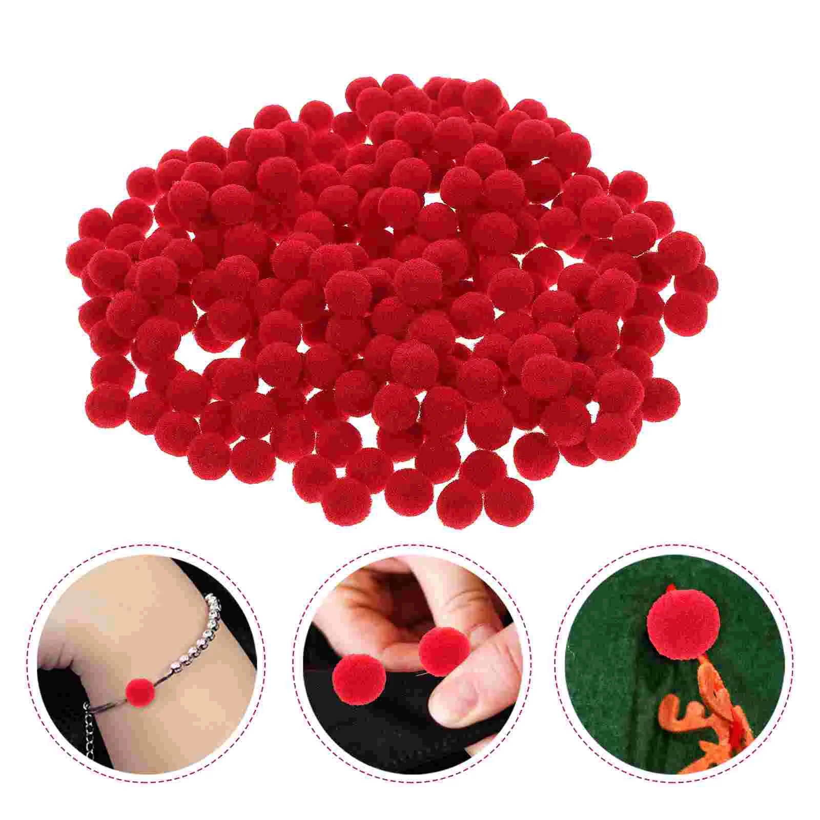 Pompons bleus pour l'artisanat, fournitures d'artisanat, peluche rouge, accessoire de vêtements de bricolage, 250 pièces