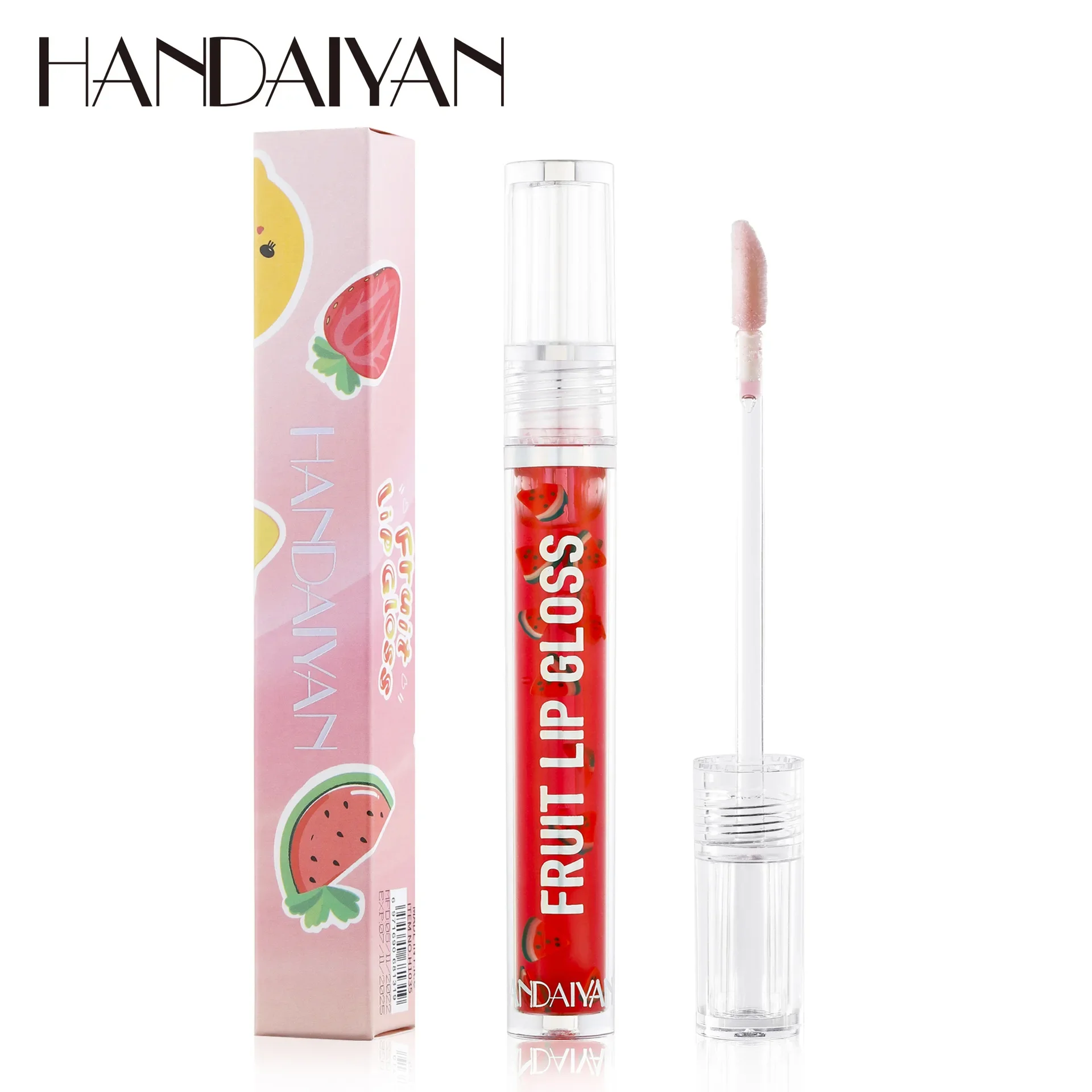 HANDAIYAN 6 Color Fruit Lip Gloss Moisturize Hydrating Brighten Clear Lip Gloss Waterproof Lasting Hot Sales Fashion Lip Oil 3ml