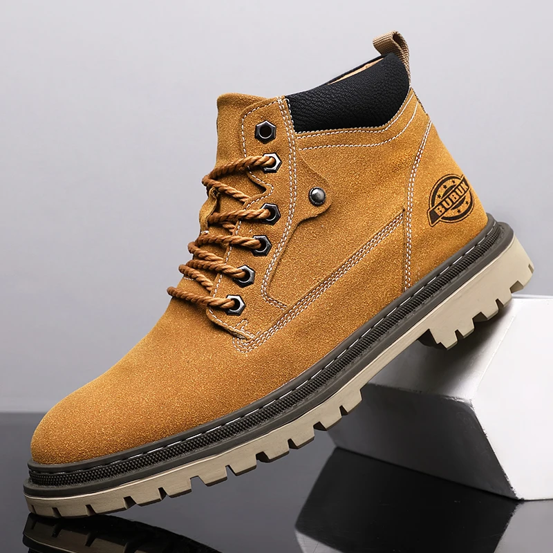 

Новые мужские ботинки средней высоты, повседневная мужская спортивная уличная обувь, модные ботильоны на шнуровке, легкая и простая мужская обувь, стильные байкерские короткие ботинки, подходят для походов, походов на открытом воздухе, кроссовки, всесезон