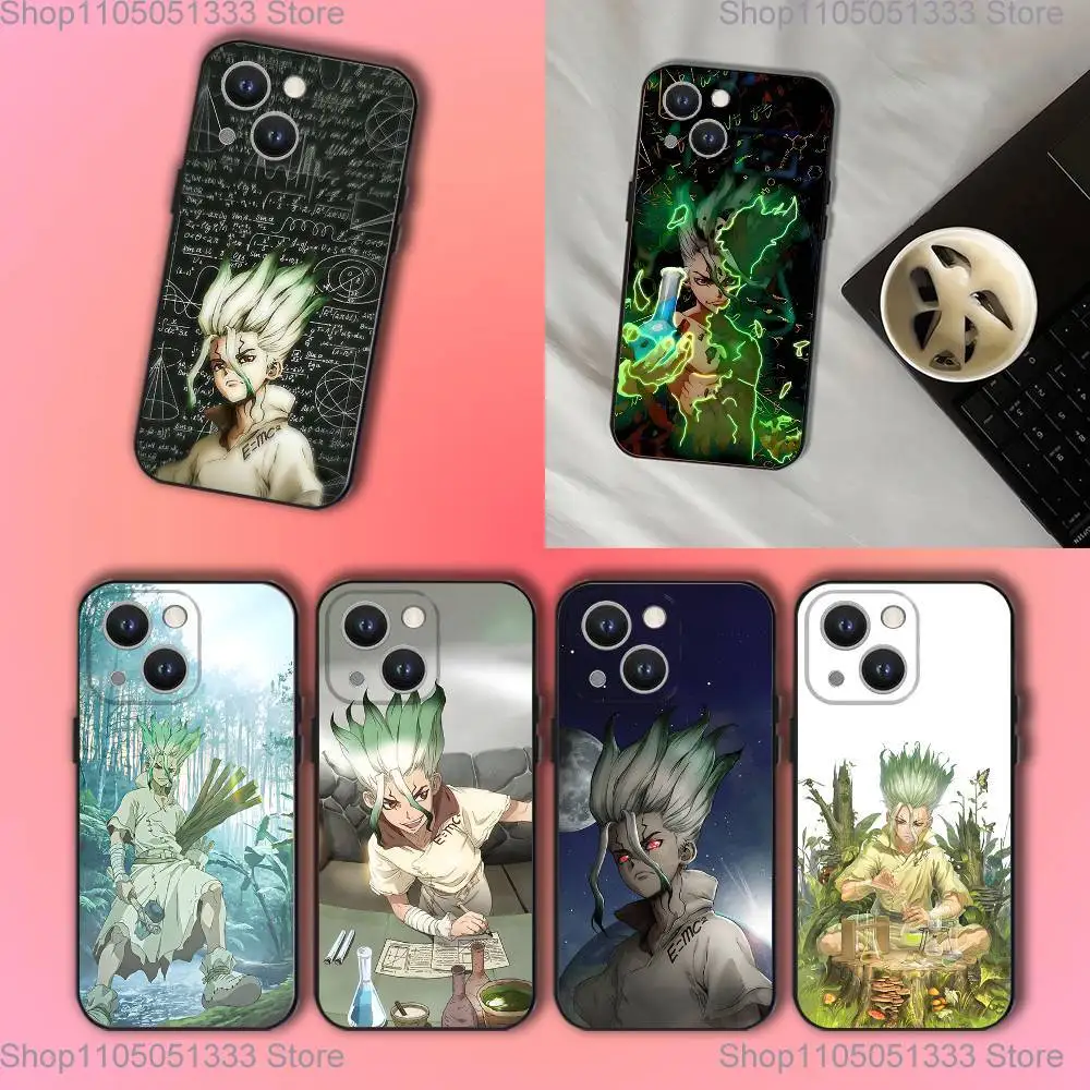 

Senku Ishigami DR S-Stone Phone Case For iPhone 17,16,15,14,13,12,11,Pro,XS,Max,XR,Plus,E,SE4,Mini Black Soft Cover