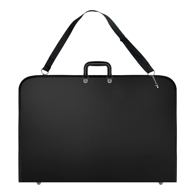 Black Art Portfolio Case Artist Carrying Case Artist Portfolios Case With Shoulder Strap (19X14.7X1.5 Inches)