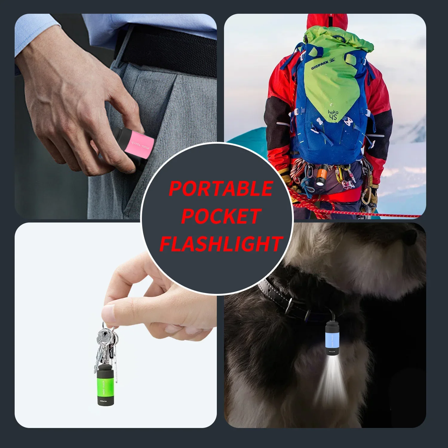 1PC Mini Keychain Pocket Torch USB Rechargeable LED Light Stonego Flashlight Lamp Waterproof Keychain Light