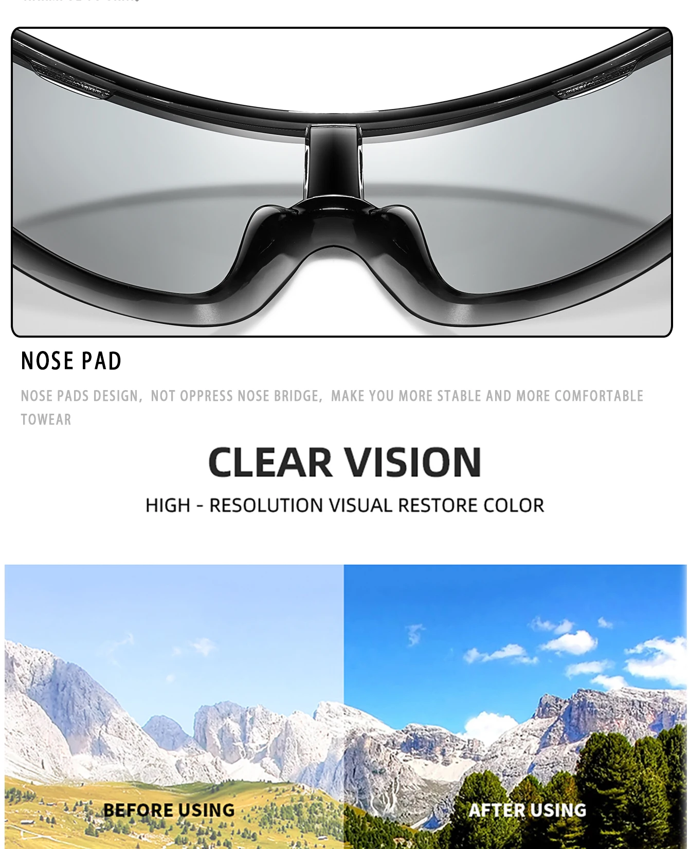 POAT MARKE Männer Frauen Polarisierte Photochrome Outdoor Straße Radfahren Brillen Sport Radfahren Angeln Sonnenbrille Männliche Fahrrad Brille – Detail 12